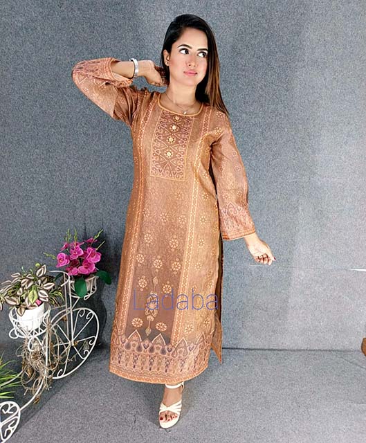 Digital Printed Cotton  Kameez for women in casual Trendy dress up-6299AB