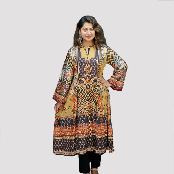 Floral Stripes Style Traditional Kurtis 6509