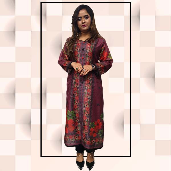 Hot and Latest Kurta of Chundi fabric with Digital Print work for women for casual and special occasion 2022902-6171